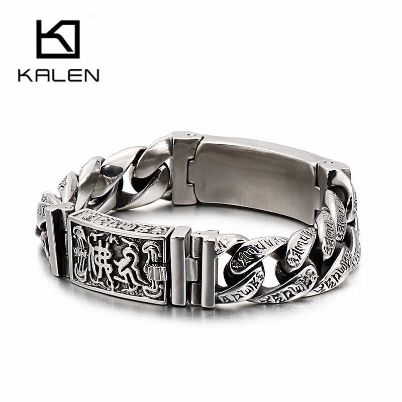 Men Accessories Bd - Kalen Punk Kette Schädel Armreifen Edelstahl