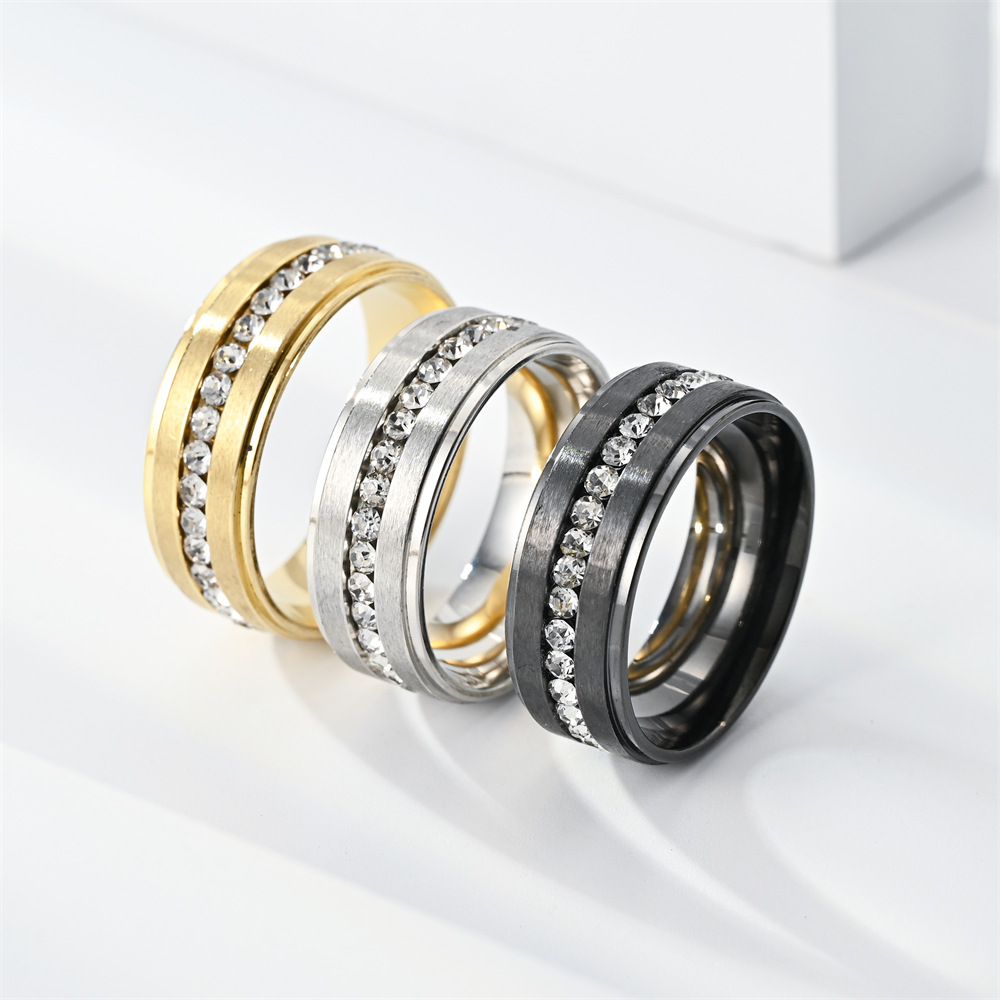 Men Accessories Ideas - Edelstahl-Diamantringe für Damen und Herren, Schmuckzubehör,