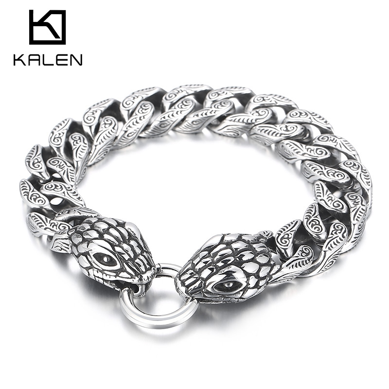 Men Accessories Bd - KALEN 15 mm Schlangenarmbänder für Herren,
