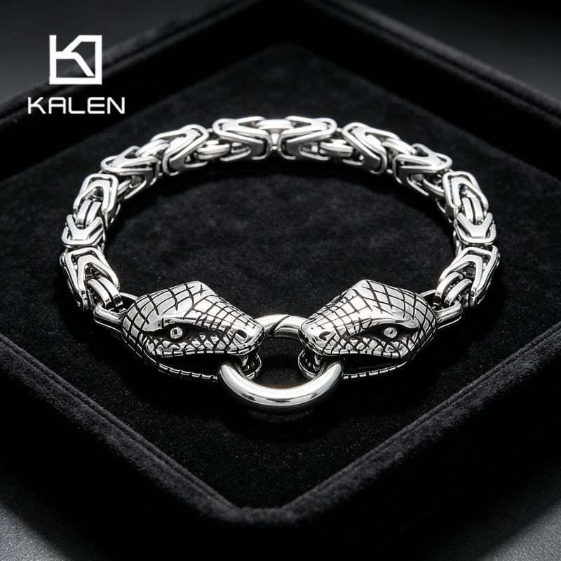 Men Accessories Bd - Kalen Vintage Edelstahl Schlangenarmband Herren Punk