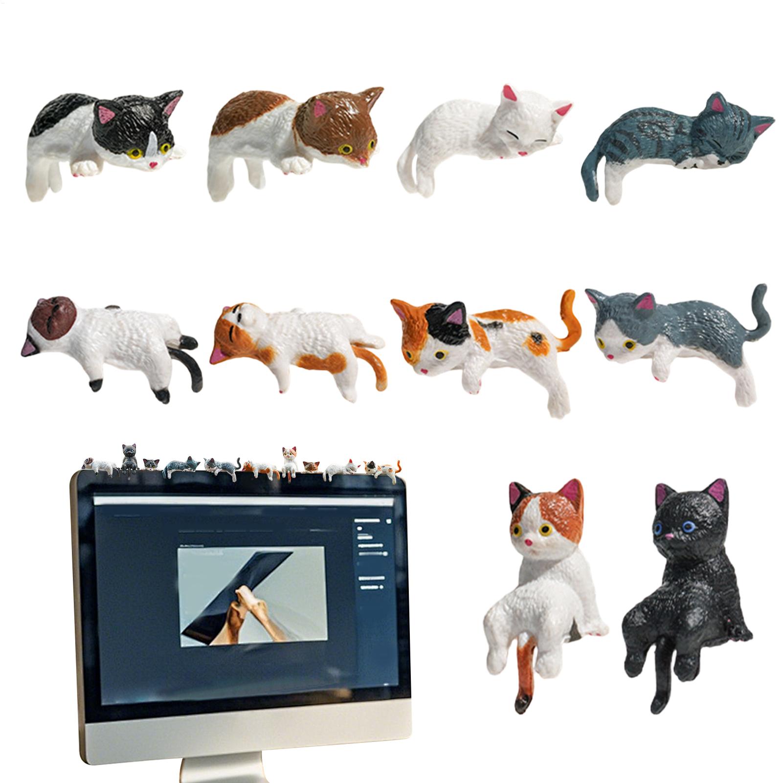 Men Accessories India - 10 Stück Niedliche Mini-Katzen-Ornamente für Auto-Mittelkonsole,
