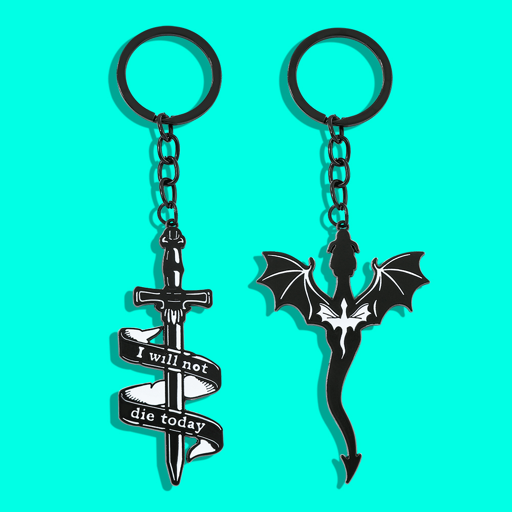 Men Accessories Pendant - Fourth Wing Black Dragon Schlüsselanhänger, Anhänger