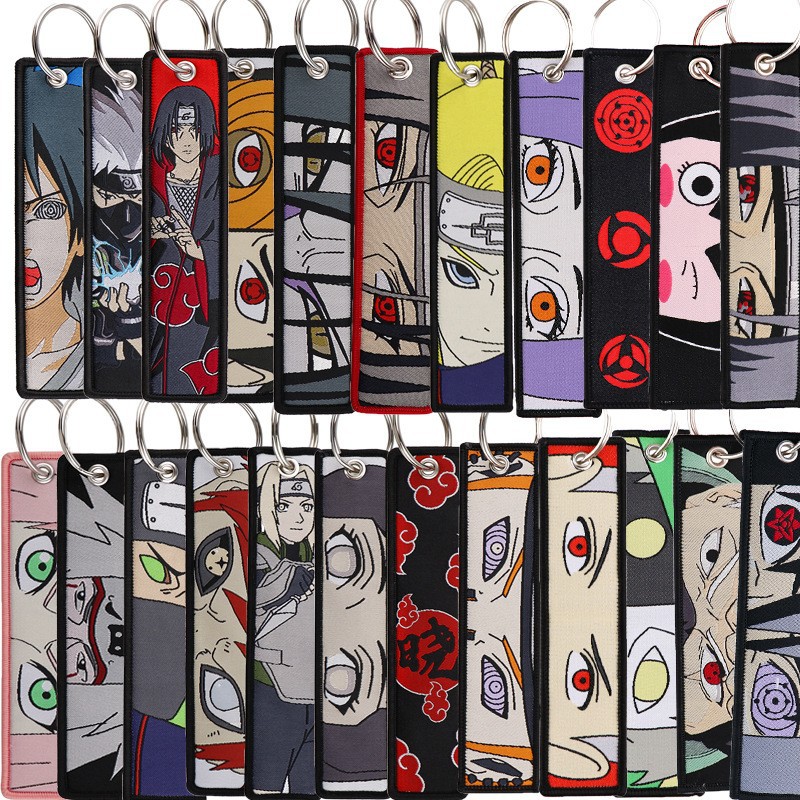 Men Accessories Sale - Anime Naruto Bestickte Schlüsselanhänger Coole Schlüsselanhänger
