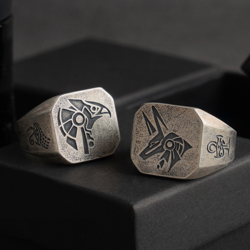 Men'S Accessories Jewelry Egypt - Retro Ägypten Anubis Horus Ring Für