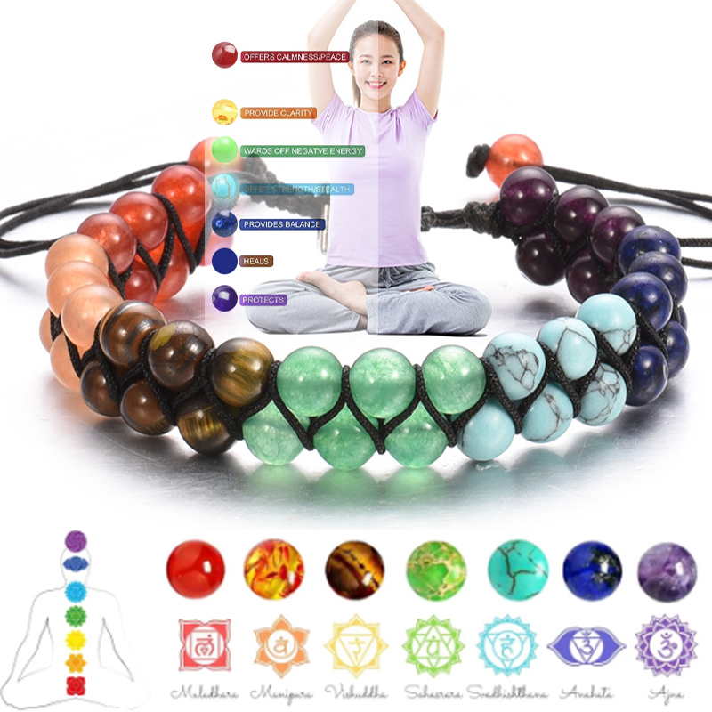 Doppelschichtige 7-Chakra-Armb – Men Accessories India Bewertung und Preis