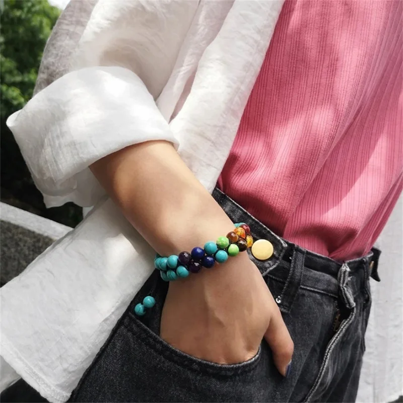 Doppelschichtige 7-Chakra-Armb – Men Accessories India Bewertung und Preis