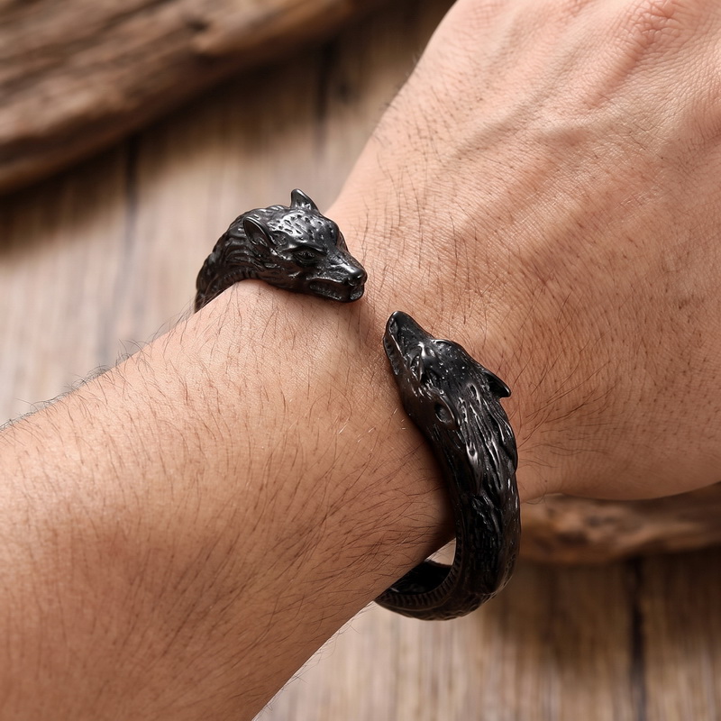 Doppeltes Wolfskopf-Armband fü – Men Accessories Bd Bewertung und Preis